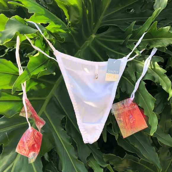 Vintage Other - 3/$30 NWT Satin Feather Thong